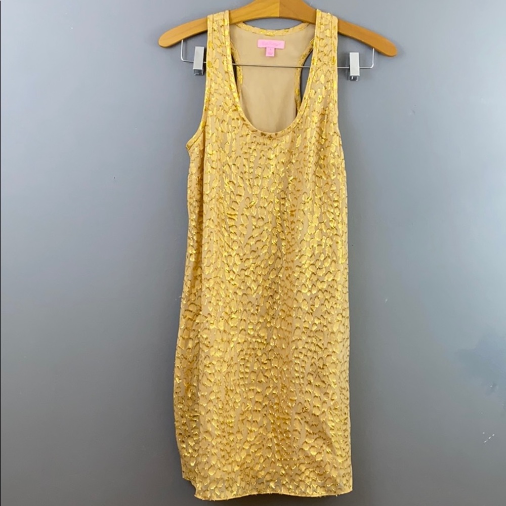 Lilly Pulitzer Gold Snakeskin Mini Small